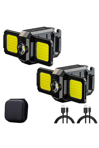 Choice مصباحان LED COB قابلان لإعادة الشحن عبر منفذ USB، يعملان ببطارية ليثيو...