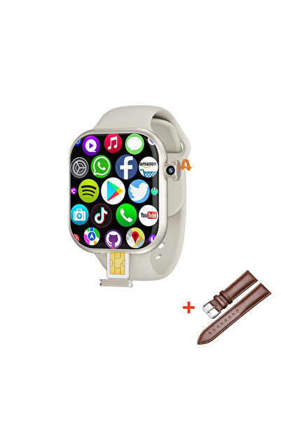 Choice ساعة ذكية VP29، 4 جيجابايت، 32 جيجابايت، فضية اللون، جلدية بنية اللون،...