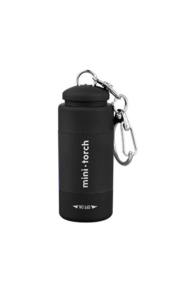 Choice مصباح يدوي صغير أسود اللون، ضوء أبيض، قابل لإعادة الشحن، مفتاح دوار، إ...