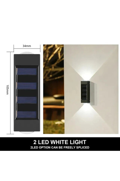 XIWANGFIRE 2LED-1PC-White 2/10LED Solar Wall Lights Outdoor Waterproof Securi...