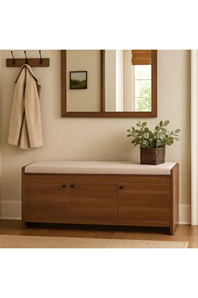 Palma homez خزانة أحذية مع مقعد تخزين - بني وبيج - 120 × 40 × 52 سم