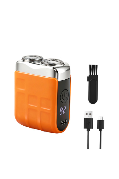 Choice Orange Electric Shaver for Men Dual-Head Blade Electric Razor Recharge...