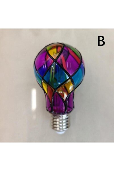 Choice B Stained Glass Light Bulb 4W ST64 LED Light Bulb Painted Glass E26 Ba...