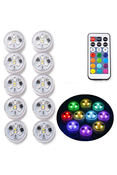 Choice مصابيح LED صغيرة غاطسة بعشرة مصابيح مع جهاز تحكم عن بعد - مصباح صغير ي...