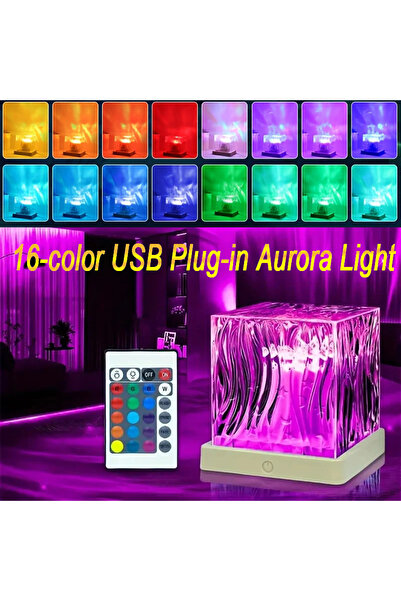 Choice مصباح عرض موجات LED بـ 16 لونًا يعمل بمنفذ USB، مصباح أورورا بـ 16 لون...