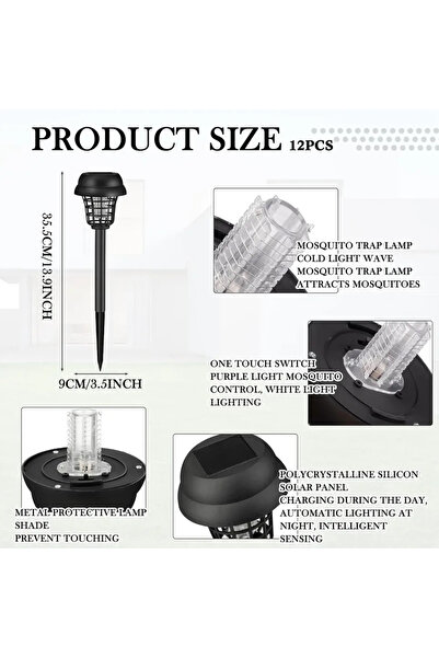 Choice جهاز صاعق حشرات يعمل بالطاقة الشمسية بتقنية RGB مع وضعين للإضاءة، مصبا...