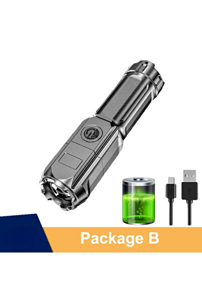 Choice مصباح يدوي LED جديد قوي بقوة 100000 لومن، قابل لإعادة الشحن عبر منفذ U...