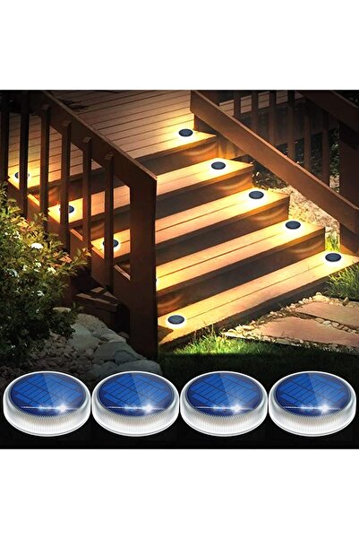 Choice 0-5W Warm white Solar Deck Lights 4 Pack LED Driveway Lights Outdoor W...