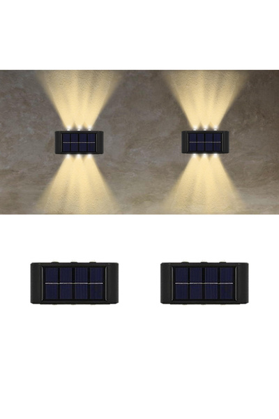 Choice1 0-5W 2PCS-Warm White Solar Powered Garden Wall Light Outdoor Waterpro...