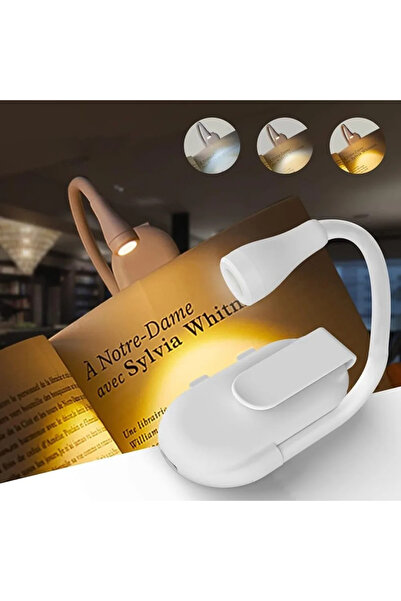 Choice مصباح قراءة صغير محمول ذو غلاف أبيض، بإضاءة ناعمة لحماية العين، بثلاثة...