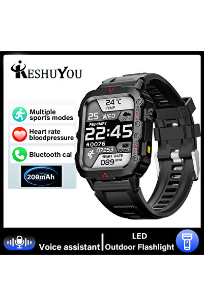 Choice ساعة كيشويو 2025 الرياضية الذكية الجديدة باللون الأسود، مزودة بتقنية ب...