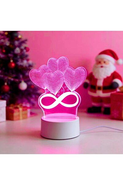 Choice مصباح ليلي LED ثلاثي الأبعاد بتصميم إبداعي على شكل قلب، متوفر باللونين...