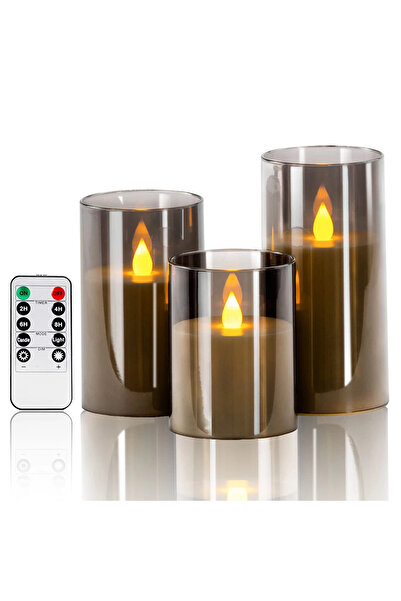 Choice 3pcs-grey LED Lights Electronic Candles LED Candle Decorations Acrylic...