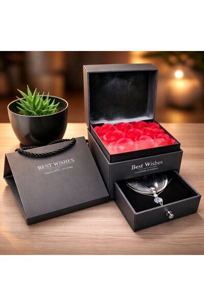 Best Çekmeceli Hediyelik Çiçek ve Konserve İnci Kolye