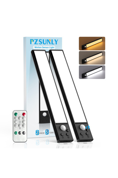 Choice Black Under Cabinet Lights Motion Sensor With Remote Control Night Lig...