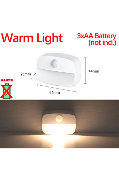 Choice13 Warm Bat. Operated Motion Sensor Step Light, USB Rechargeable Wirele...