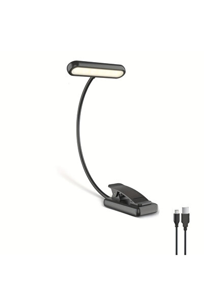 Choice مصباح قراءة ليلي أسود محمول ومرن وسهل التثبيت، قابل لإعادة الشحن عبر م...