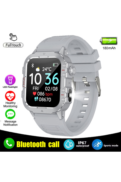 Choice ساعة ذكية جديدة للرجال باللون الأبيض لعام 2025، مصممة للاستخدام العسكر...