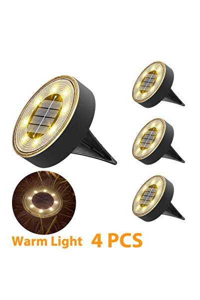Choice Warm Light - 4 PCS IP68 Super Waterproof LED Outdoor Solar Power Groun...
