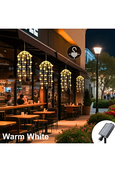 Choice مصابيح قنديل البحر الشمسية البيضاء الدافئة، 4 قطع، مقاومة للماء، مصابي...