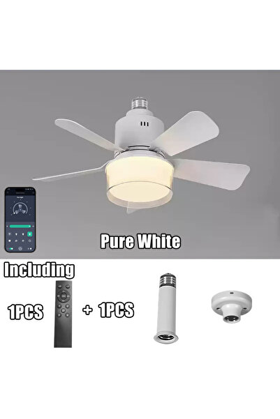 Choice Pure White 2 In 1 Ceiling Fan Lamps 4 Speeds Adjustable Fan with Light...