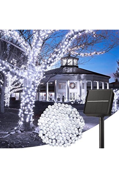 Choice شريط إضاءة شمسية خارجي أبيض بطول 7 أمتار و30 مصباح LED، مقاوم للماء بم...