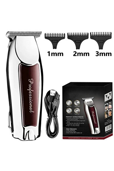 Choice 3 أمشاط مع علبة، ماكينة حلاقة شعر لاسلكية قابلة لإعادة الشحن للرجال، م...