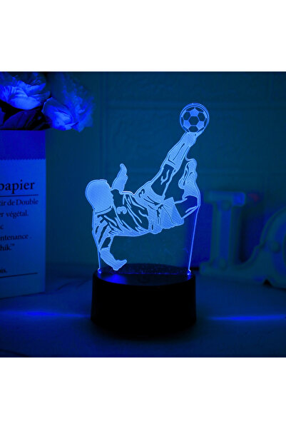 Choice RGB black 3D Creative 7-Color Football Player Night Light, Sports Deco...