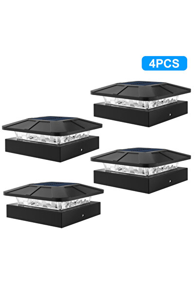 Choice 4PCS 4x4in Solar Post Cap Lights Outdoor With 3 Modes Fence Light Sola...