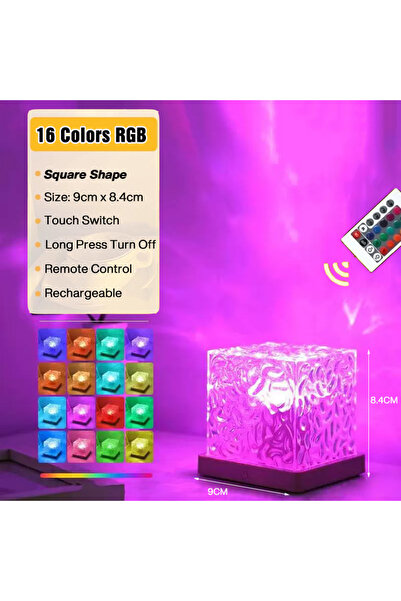 Choice Square Type Remote 16 Colors Water Ripples Lights Rechargeable Ocean W...