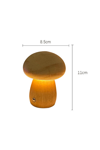 Choice3 Wooden S Wooden Mushrooms Night Light Touch Switch Bedroom Bedside Ta...