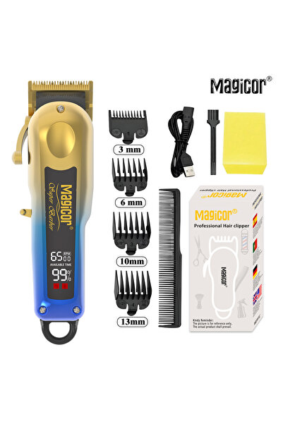 Choice ماكينة حلاقة الشعر الاحترافية ماجيكور 8088 مع العلبة، شاشة LED، تدرج ذ...