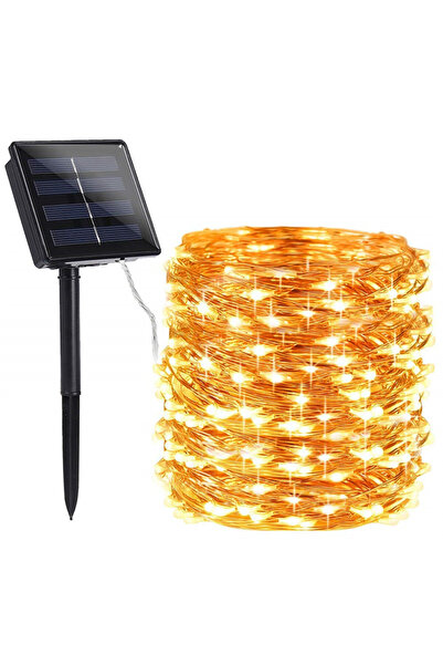 Choice سلسلة إضاءة خارجية مقاومة للماء، 12 متر، 100 مصباح LED أبيض دافئ، 10 أ...