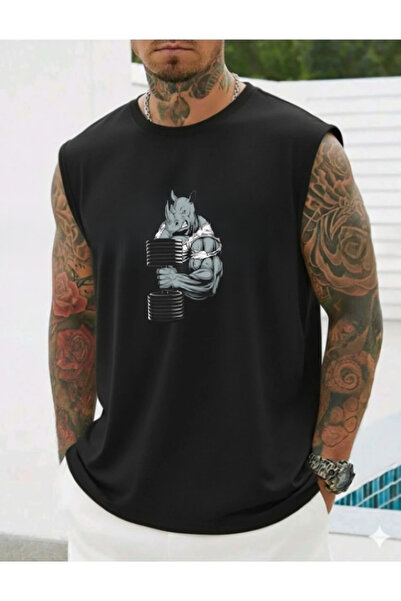 ALCİNOUS Men's Cotton Crew Neck Training Athlete Tank Top Oversize Sleeveless...