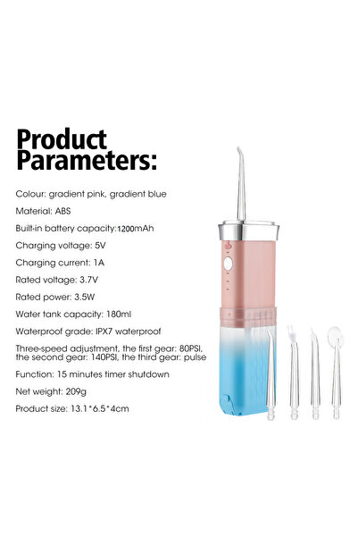 Choice1 TYPE 1 Electric Portable Oral Irrigator Cordless Water Flosser Teeth ...