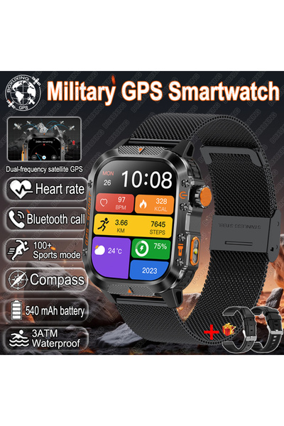 Choice ساعة ذكية للرجال من طراز T-Rex 3، مزودة بنظام تحديد المواقع العالمي (G...