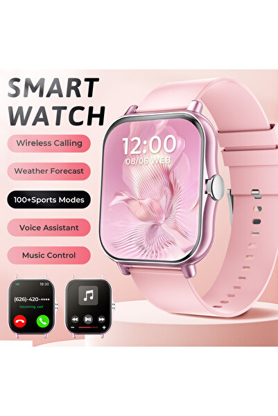 Choice ساعة رياضية أنيقة باللون الوردي من سيمسون لاب، ساعة ذكية جديدة مزودة ب...