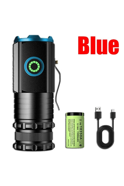 Heinast مصباح يدوي صغير قوي بتقنية LED ثلاثي، مصنوع من سبائك الألومنيوم، مزود...