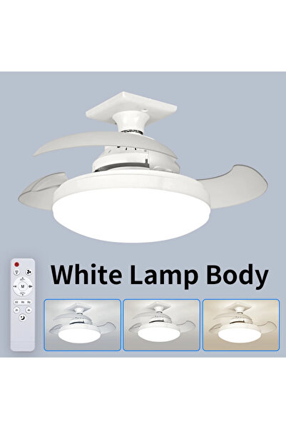Choice مروحة سقف بيضاء مع جهاز تحكم عن بعد، 2 في 1، قاعدة E27، إضاءة، مع جهاز...