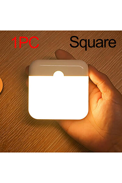 Choice مصباح ليلي مربع قابل لإعادة الشحن مزود بمستشعر حركة، مصباح جداري LED أ...