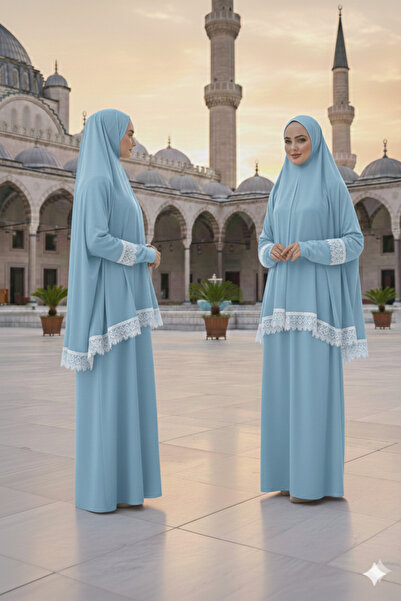 Defkay İki parça etekli şık modern kadın namaz elbisesi takımı