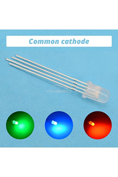 Choice 10PCS Common Cathode 10/500X Min F5 5mm Round 4pin Diffused RGB Tri-Co...