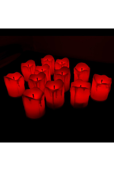 Choice1 مصباح LED أحمر وامض بدون لهب يعمل ببطارية زر، مصباح شاي يحاكي شمعة صغ...