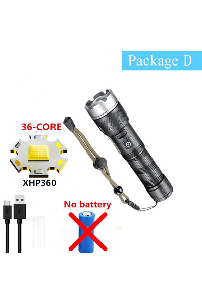 Choice LITHIUM ION black F126 no battery 8000000LM XHP360+COB Powerful LED Fl...