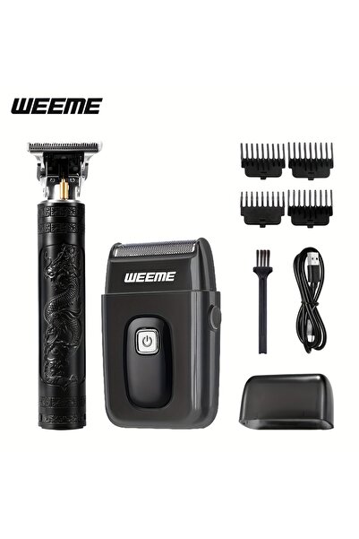 Choice طقم تشذيب شعر الوجه للرجال مكون من قطعتين باللون الأسود، ماكينة حلاقة ...