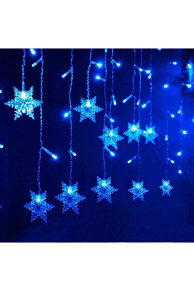 Choice 96LED Blue 1pc 96 LED Solar Powered Snowflakes Curtain Lights Christma...