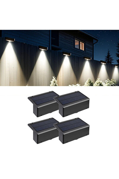 Choice White 4PCS LED Solar Wall Lights Outdoor Wireless Solar Powered Lamps ...