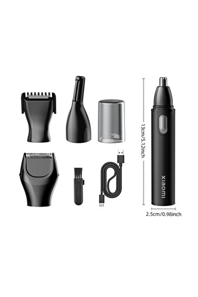Xiaomi black NEW 4 in 1 Electric Nose Ear Hair Trimmer for Men Painless USB R...
