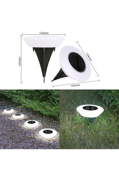 Choice 4pcs White light 1/4Pcs Solar Step Lights Outdoor LED Lamp Garden Land...