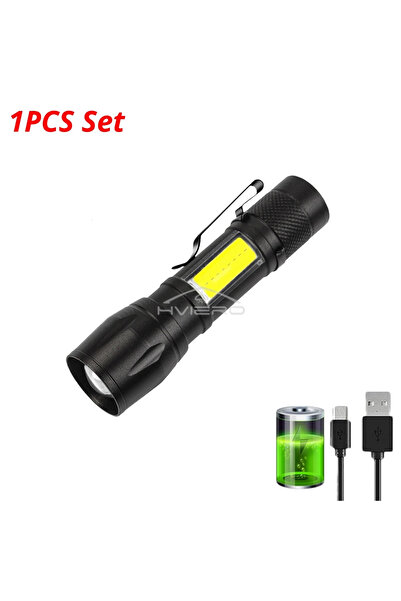 Choice مصباح يدوي صغير LED قابل لإعادة الشحن، محمول، يُشحن عبر منفذ USB، مزود...